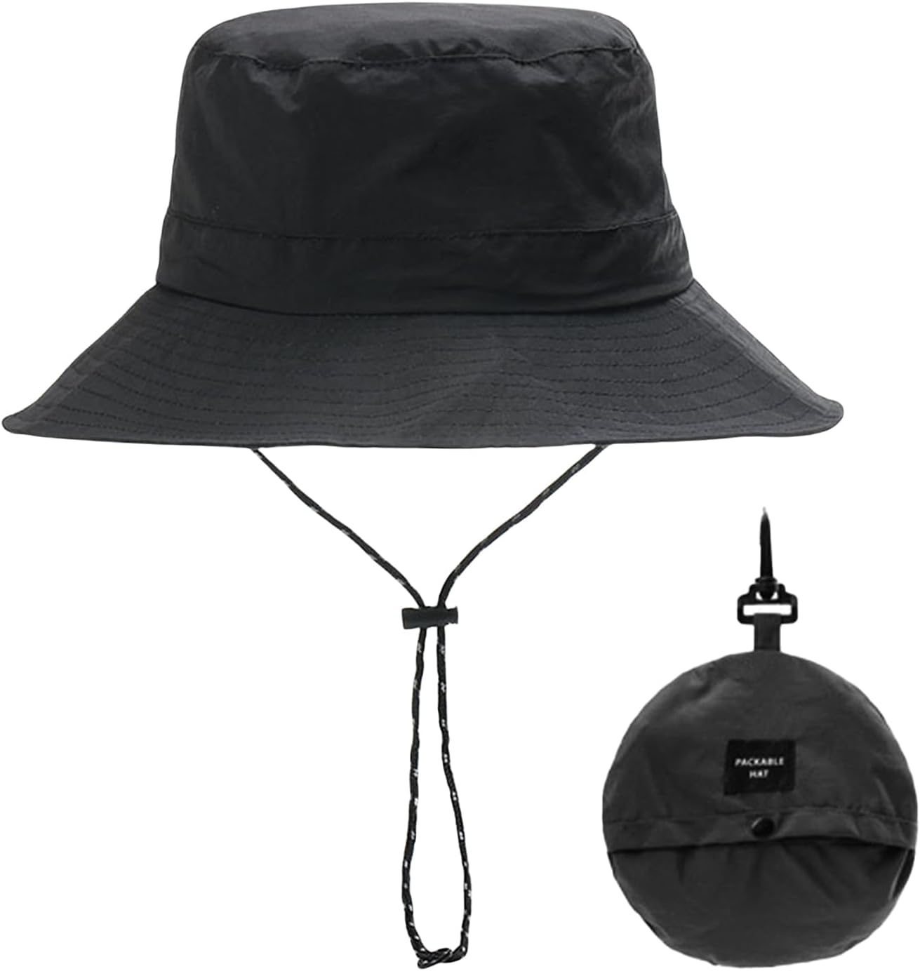 Fischerhut – für Damen, für Herren, klappbar, verstellbar, schwarz