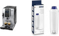 De'Longhi Dinamica ECAM 350.35.SB Kaffeevollautomat mit Milchaufschäumer, Silber & Wasserfilter Set, Weiß