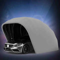 Wetterfeste mobile Autogarage, halbautomatischer faltbarer Carport, abschließbar und langlebig, 18 Fuß, silber